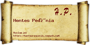 Hentes Peónia névjegykártya